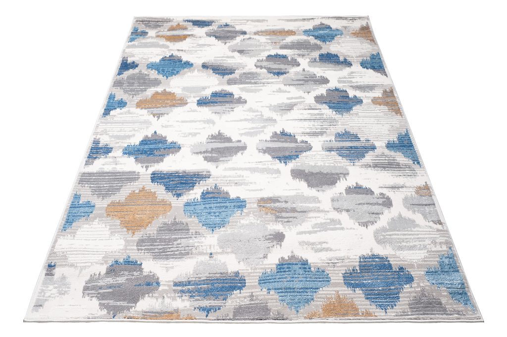 Tapis Valley Gris Bleu Trèfle Marocain