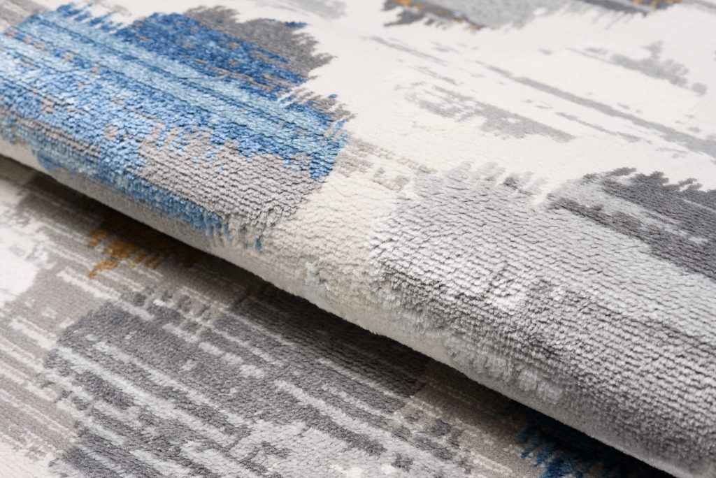 Tapis Valley Gris Bleu Trèfle Marocain