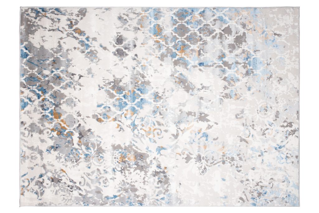 Tapis Valley Gris Bleu Vintage Treillis