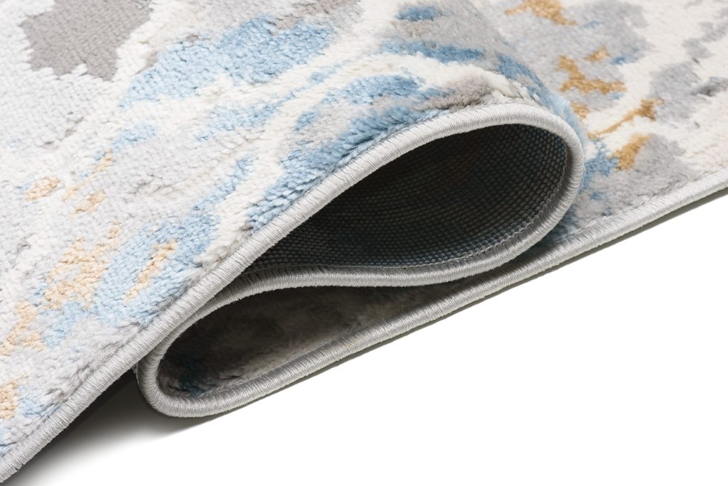 Tapis Valley Gris Bleu Vintage Treillis