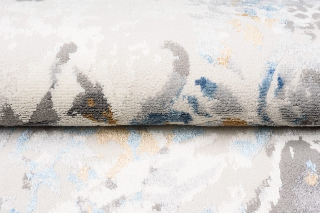 Tapis Valley Gris Bleu Vintage Treillis