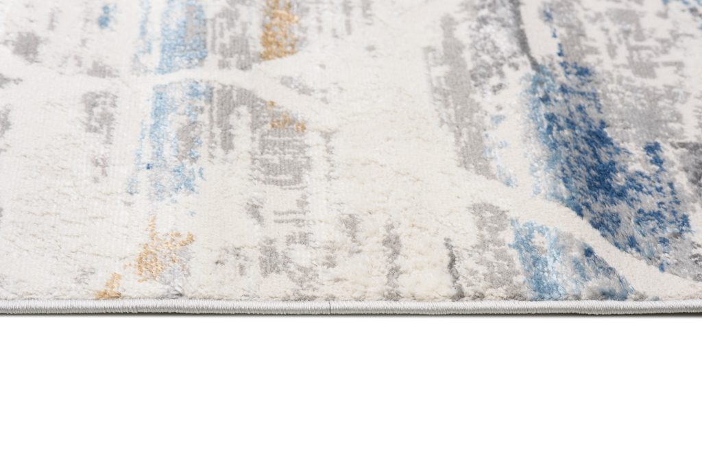 Tapis Valley Gris Bleu Géométrique Rayures