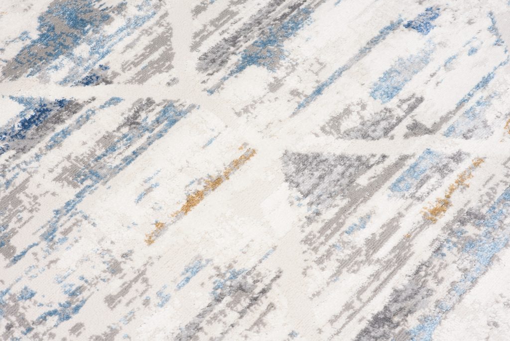 Tapis Valley Gris Bleu Géométrique Rayures