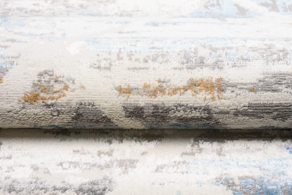 Tapis Valley Gris Bleu Géométrique Rayures