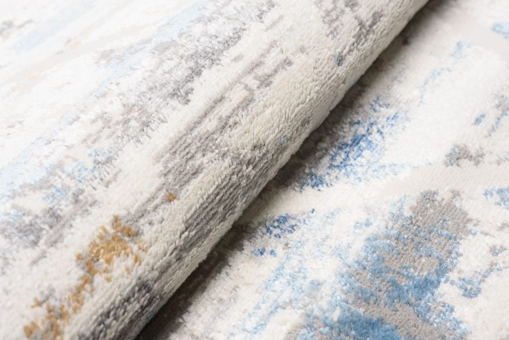 Tapis Valley Gris Bleu Géométrique Rayures