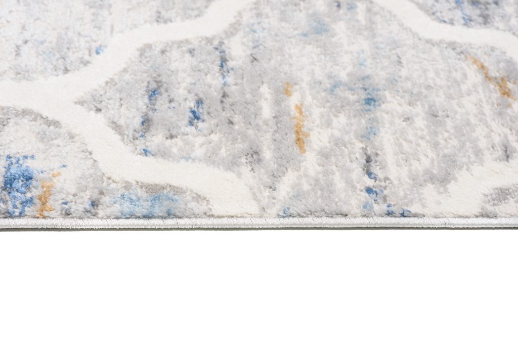 Tapis Valley Gris Bleu Marocain Treillis