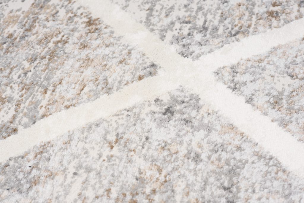 Tapis Valley Gris Cuivre Géométrique Carreaux