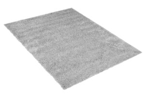 Tapis Essence Shaggy Poil Long Motif Uni Gris Clair