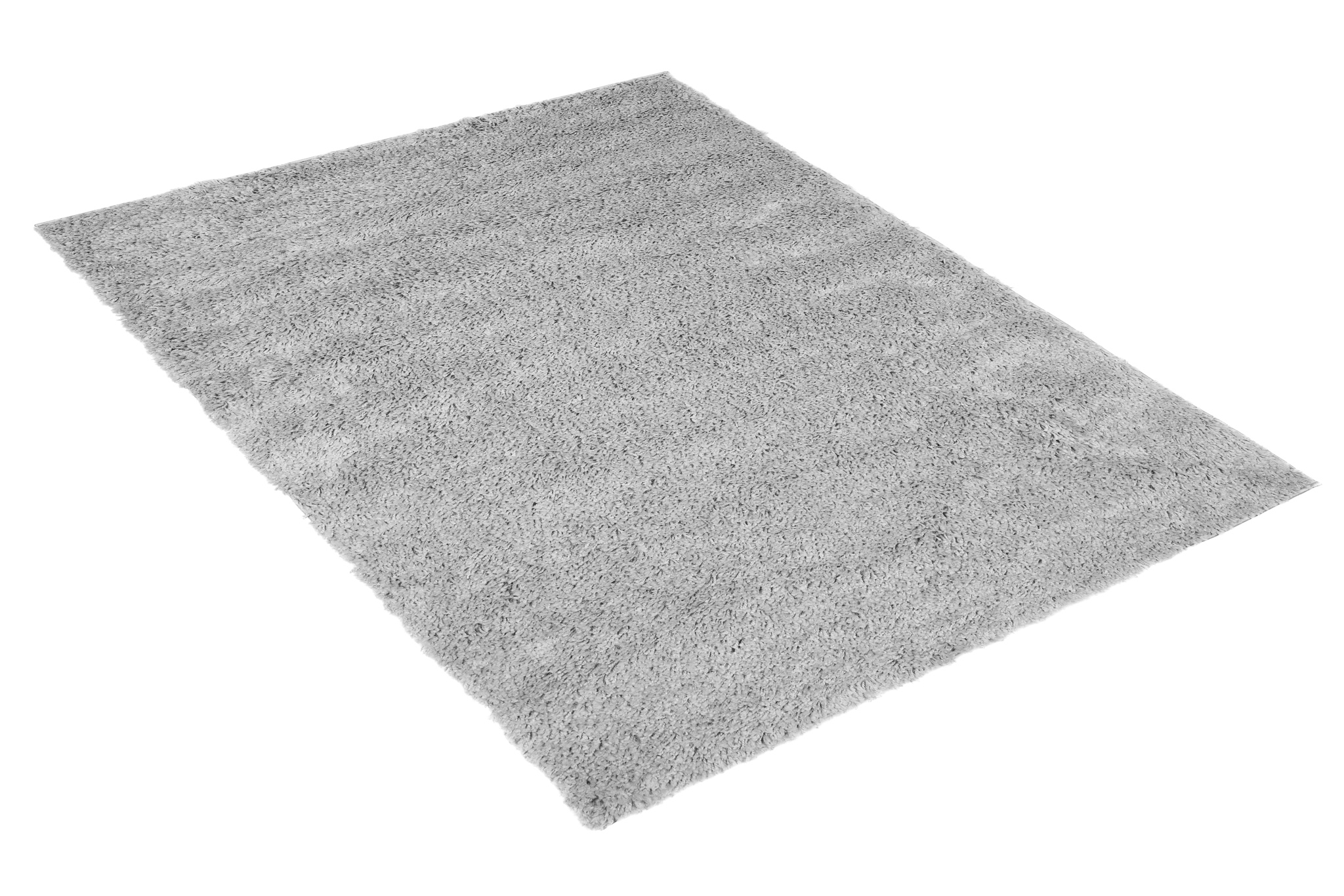 Tapis Essence Shaggy Poil Long Motif Uni Gris Clair