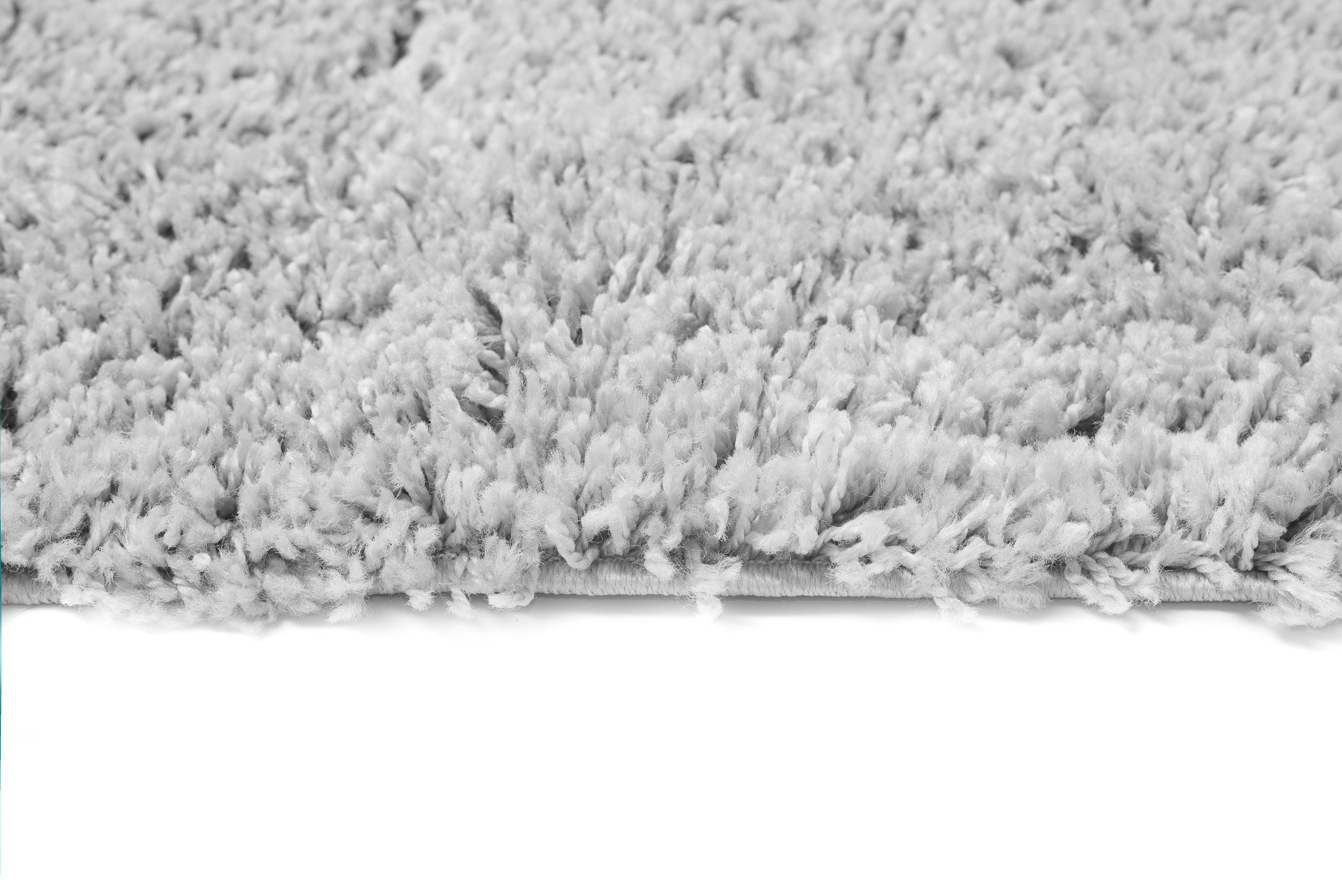 Tapis Essence Shaggy Poil Long Motif Uni Gris Clair
