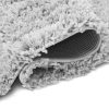 Tapis Essence Shaggy Poil Long Motif Uni Gris Clair