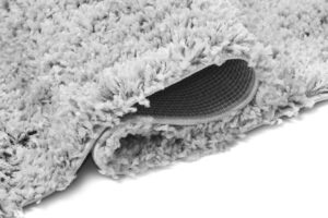 Tapis Essence Shaggy Poil Long Motif Uni Gris Clair