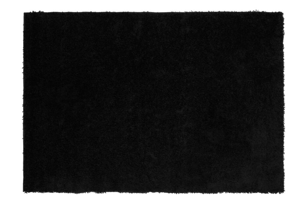Tapis Essence Shaggy Poil Long Motif Uni Noir