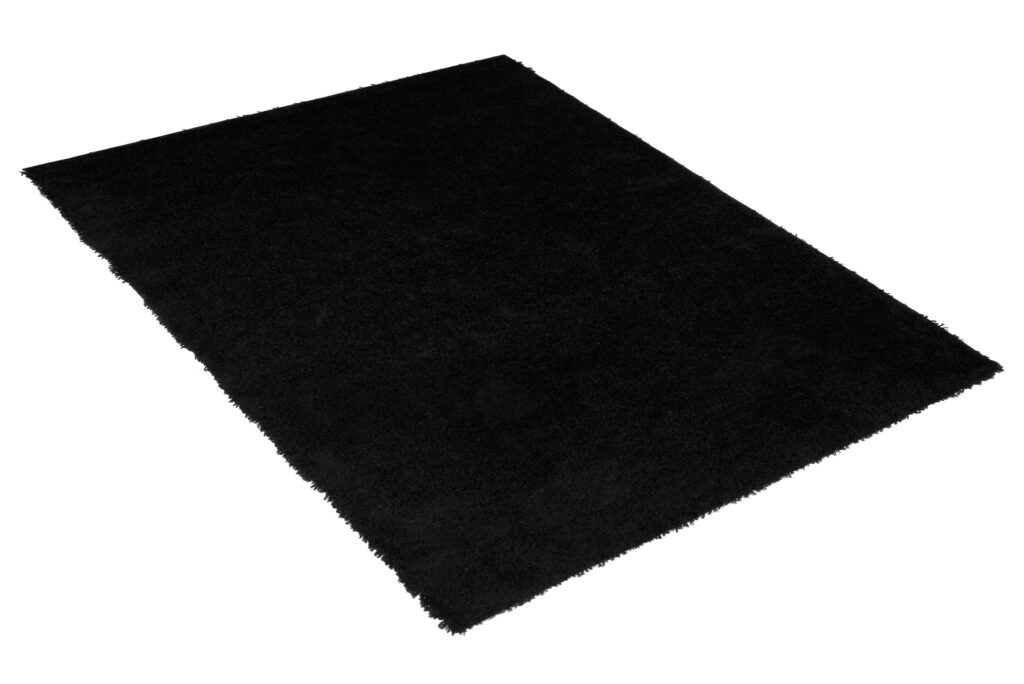 Tapis Essence Shaggy Poil Long Motif Uni Noir