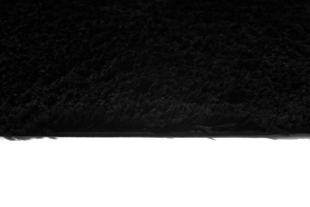 Tapis Essence Shaggy Poil Long Motif Uni Noir