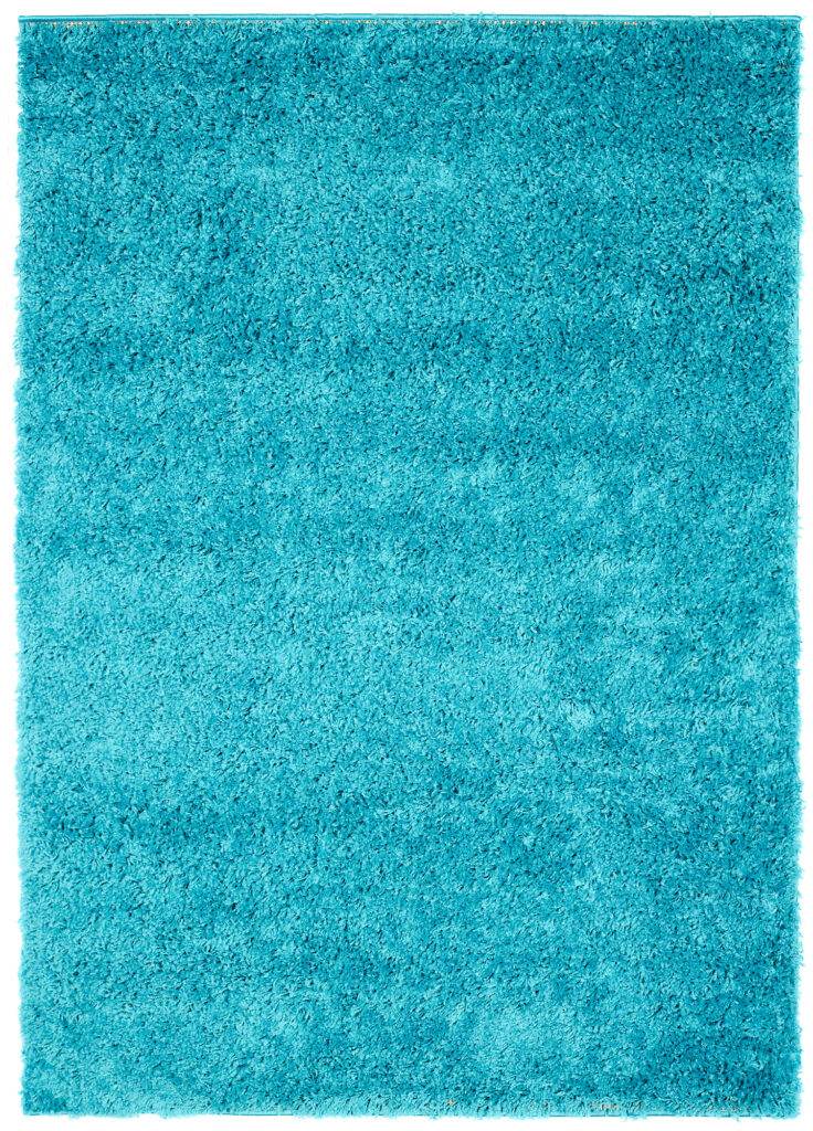 Tapis Essence Shaggy Poil Long Motif Uni Turquoise