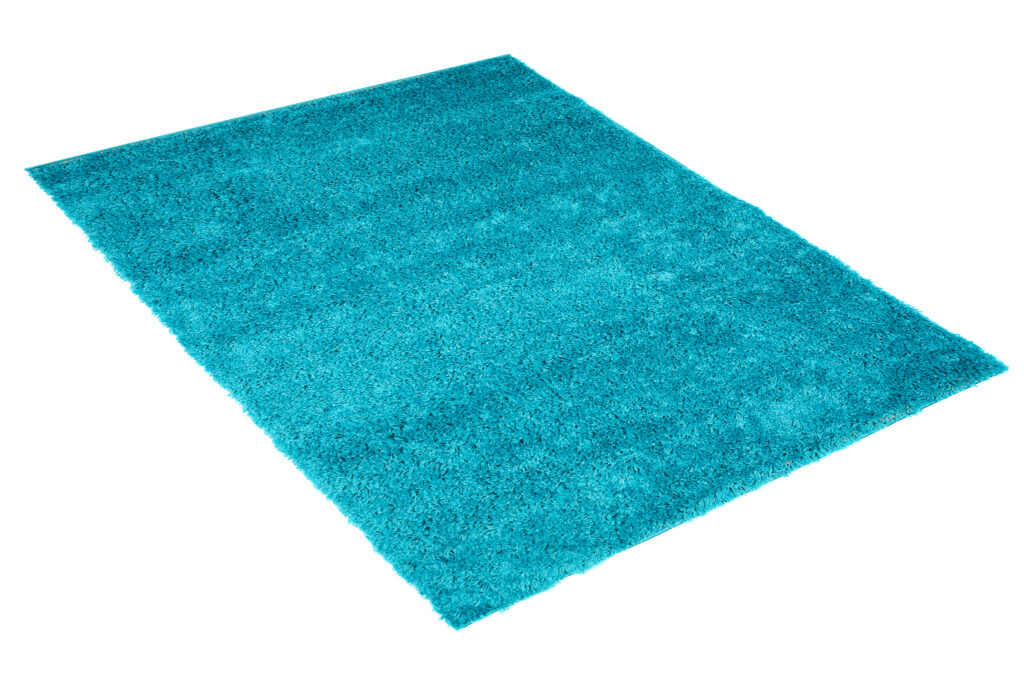 Tapis Essence Shaggy Poil Long Motif Uni Turquoise