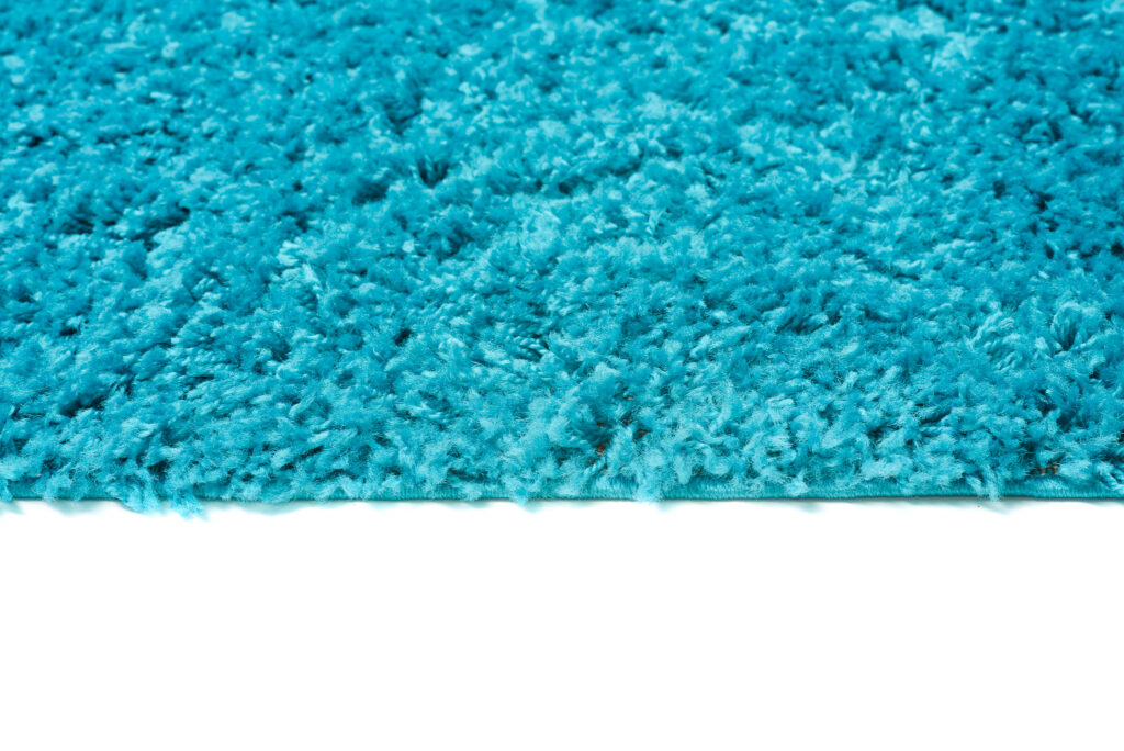 Tapis Essence Shaggy Poil Long Motif Uni Turquoise