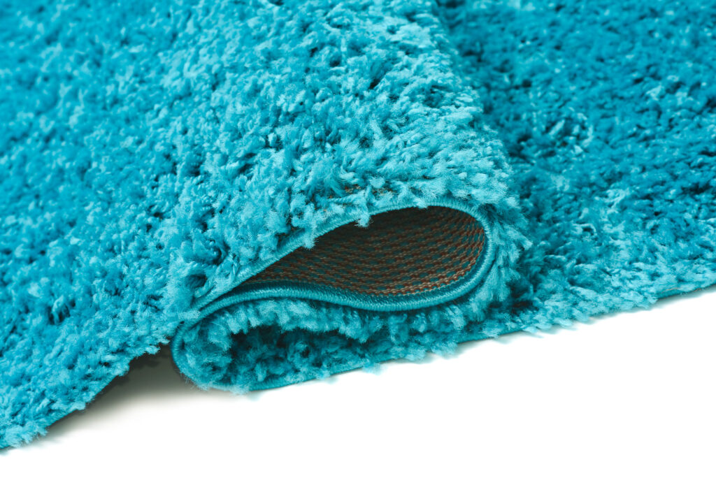 Tapis Essence Shaggy Poil Long Motif Uni Turquoise