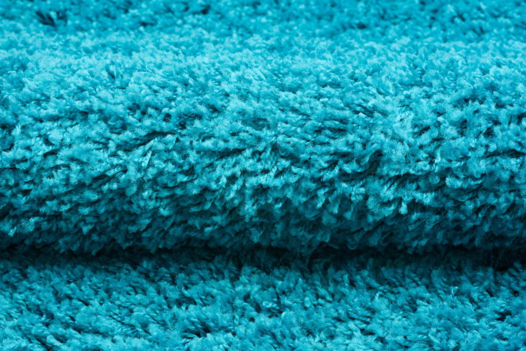 Tapis Essence Shaggy Poil Long Motif Uni Turquoise