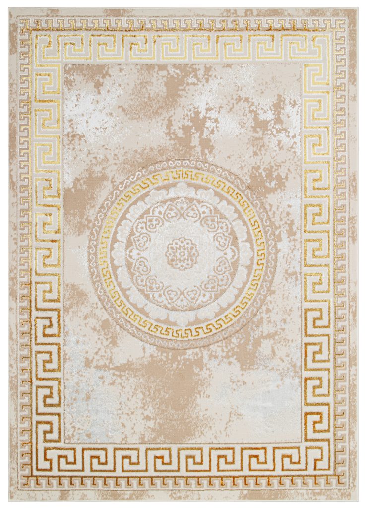 Tapis Ares Or Beige Ornamental Médaillon