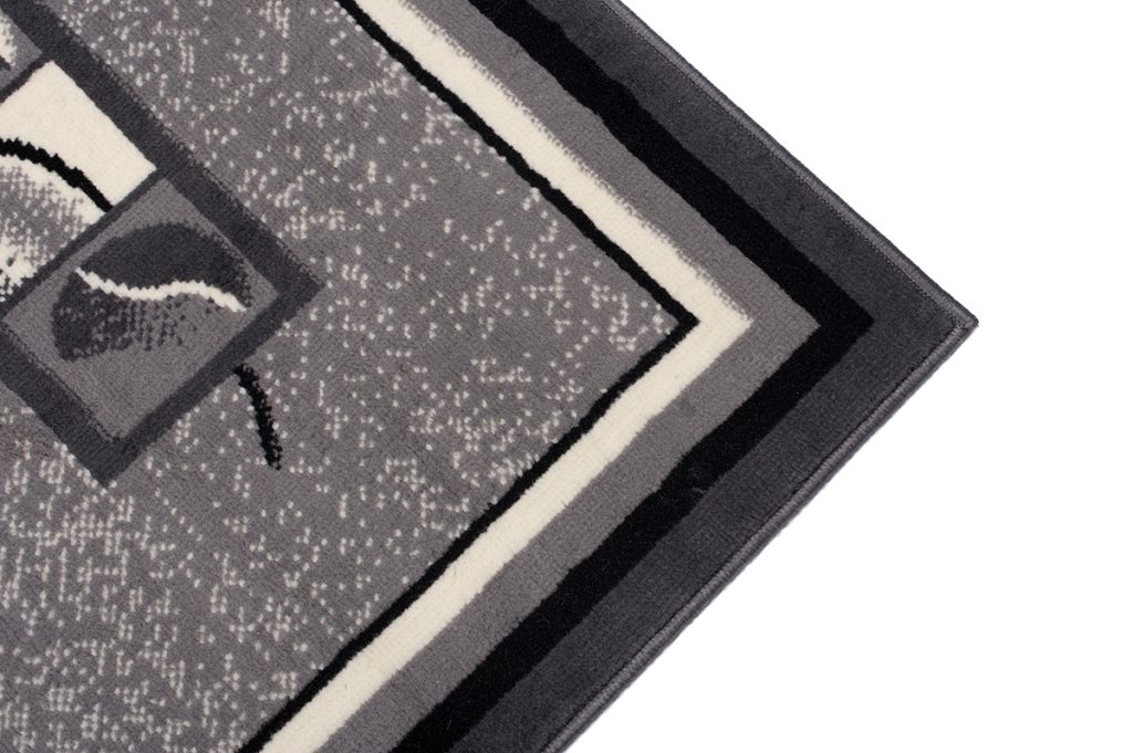 Tapis Dream Gris Géométrique Fleurs Bordure