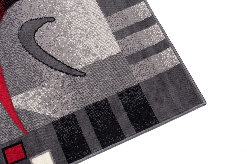 Tapis Dream Moderne Gris Rouge Demi-Cercles