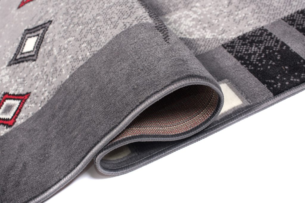 Tapis Dream Moderne Gris Rouge Demi-Cercles
