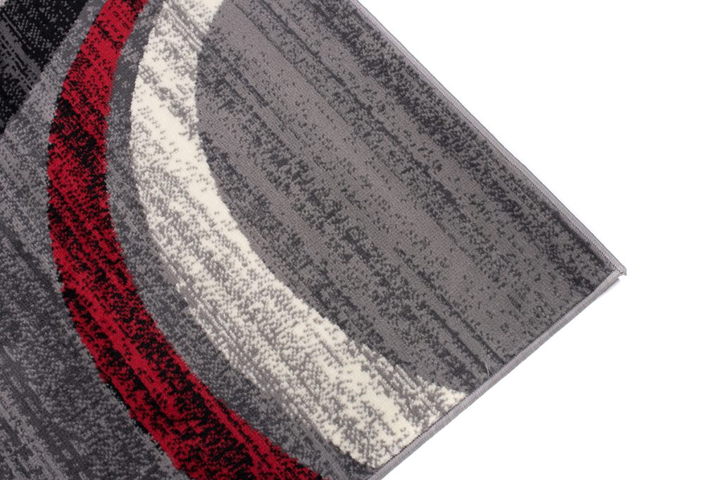 Tapis Dream Moderne Gris Clair Rouge Vagues