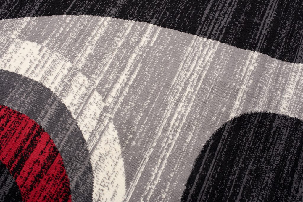 Tapis Dream Moderne Gris Clair Rouge Vagues