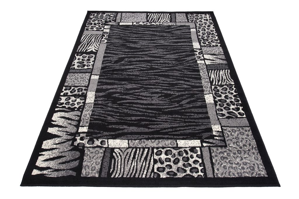 Tapis Dream Moderne Noir Gris Motif Animalier
