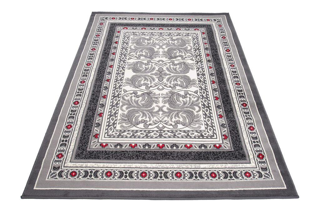 Tapis Dream Traditionnel Gris Rouge Ornamental