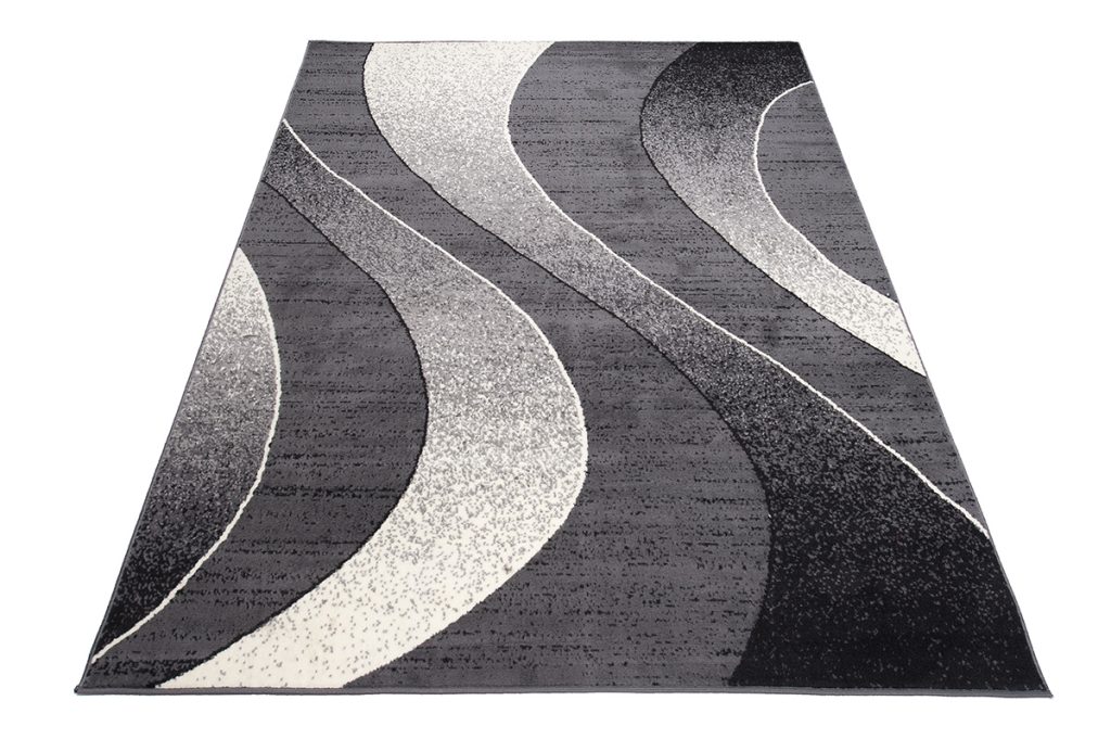 Tapis Dream Moderne Gris Foncé Vagues