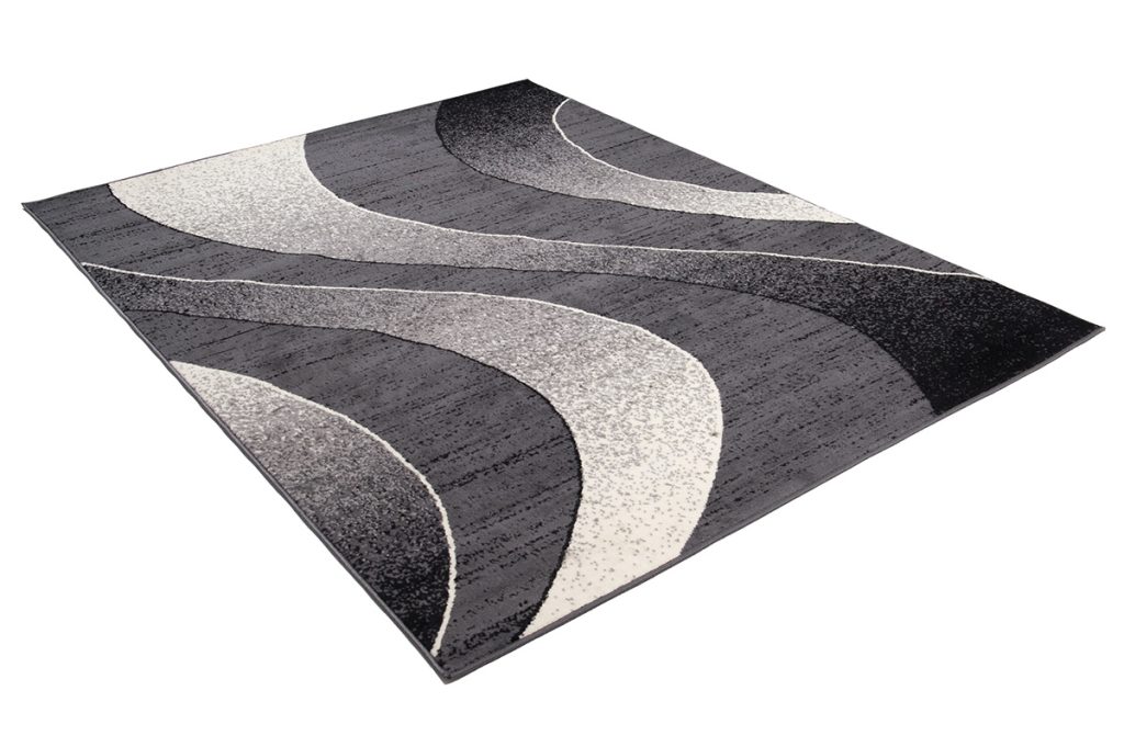 Tapis Dream Moderne Gris Foncé Vagues