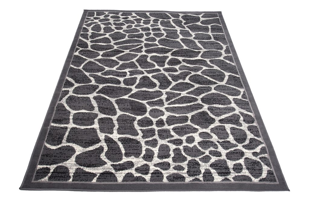 Tapis Dream Gris Foncé Motif Animalier Bordure