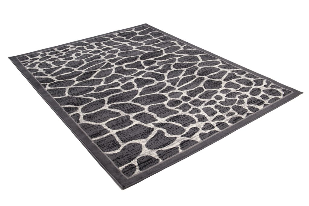 Tapis Dream Gris Foncé Motif Animalier Bordure