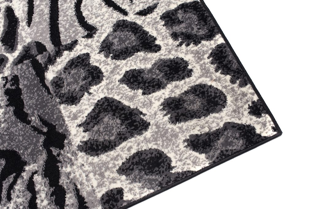Tapis Dream Gris Noir Motif Animalier Carrés
