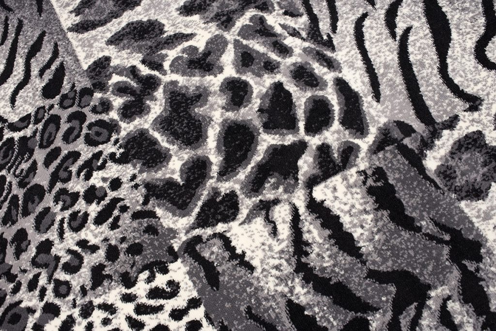 Tapis Dream Gris Noir Motif Animalier Carrés