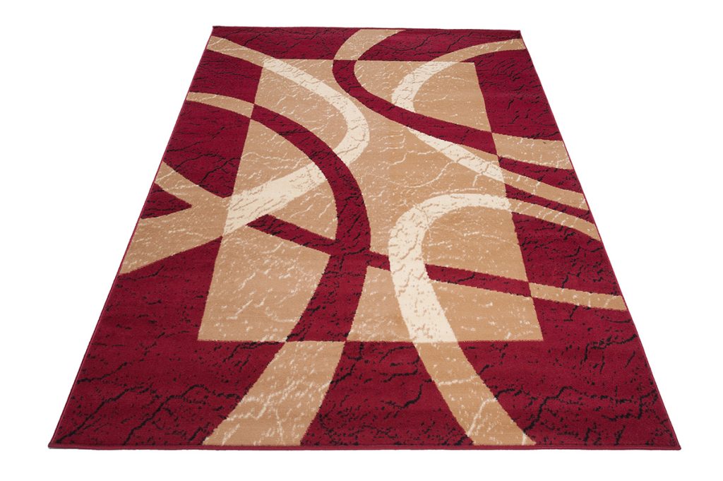 Tapis Dream Rouge Crème Bordure Lignes