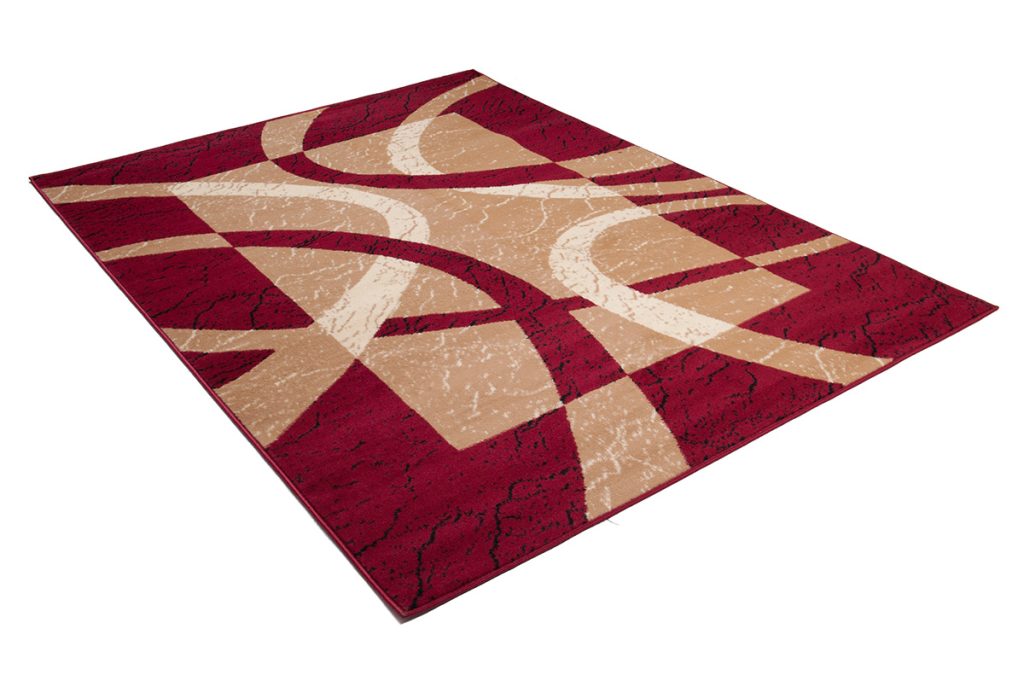 Tapis Dream Rouge Crème Bordure Lignes