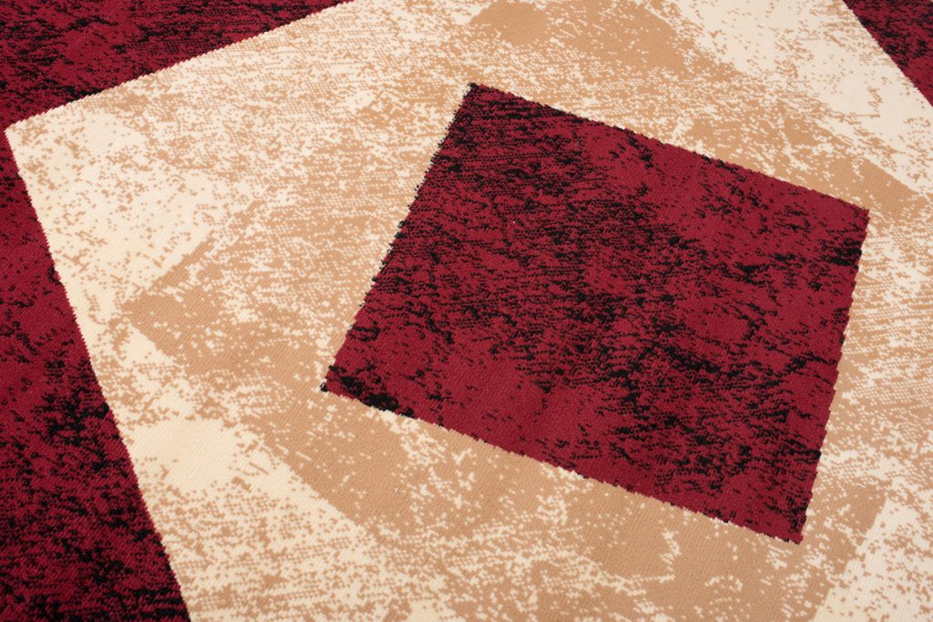 Tapis Dream Géométrique Crème Rouge Carrés