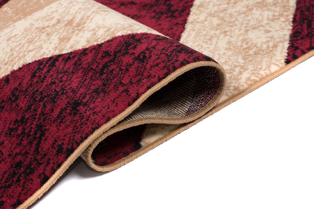 Tapis Dream Géométrique Crème Rouge Carrés