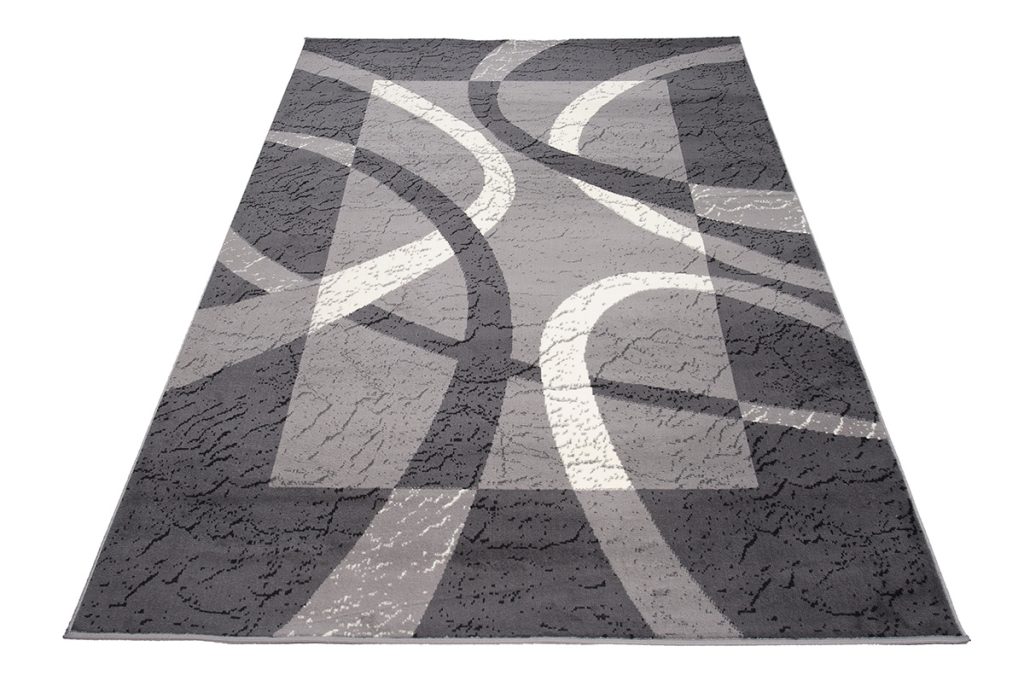 Tapis Dream Gris Blanc Bordure Cercles