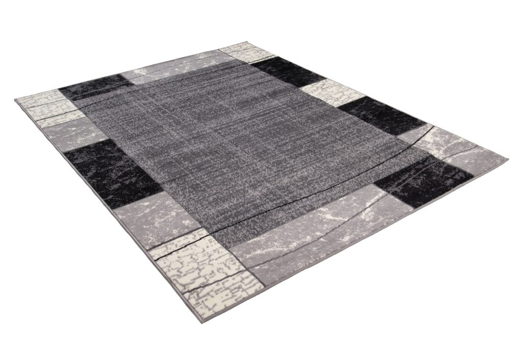 Tapis Dream Gris Noir Carreaux Rectangles