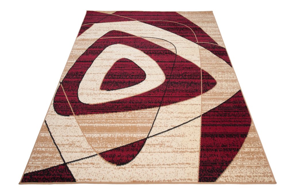 Tapis Dream Géométrique Crème Rouge Foncé Triangles