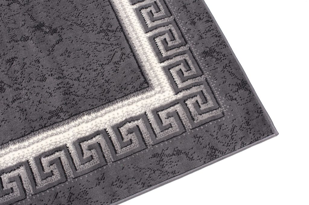 Tapis Dream Gris Rouge Fleurs Carreaux