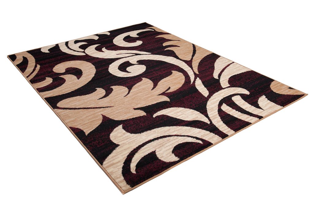 Tapis Dream Rouge Foncé Crème Ornamental Feuilles