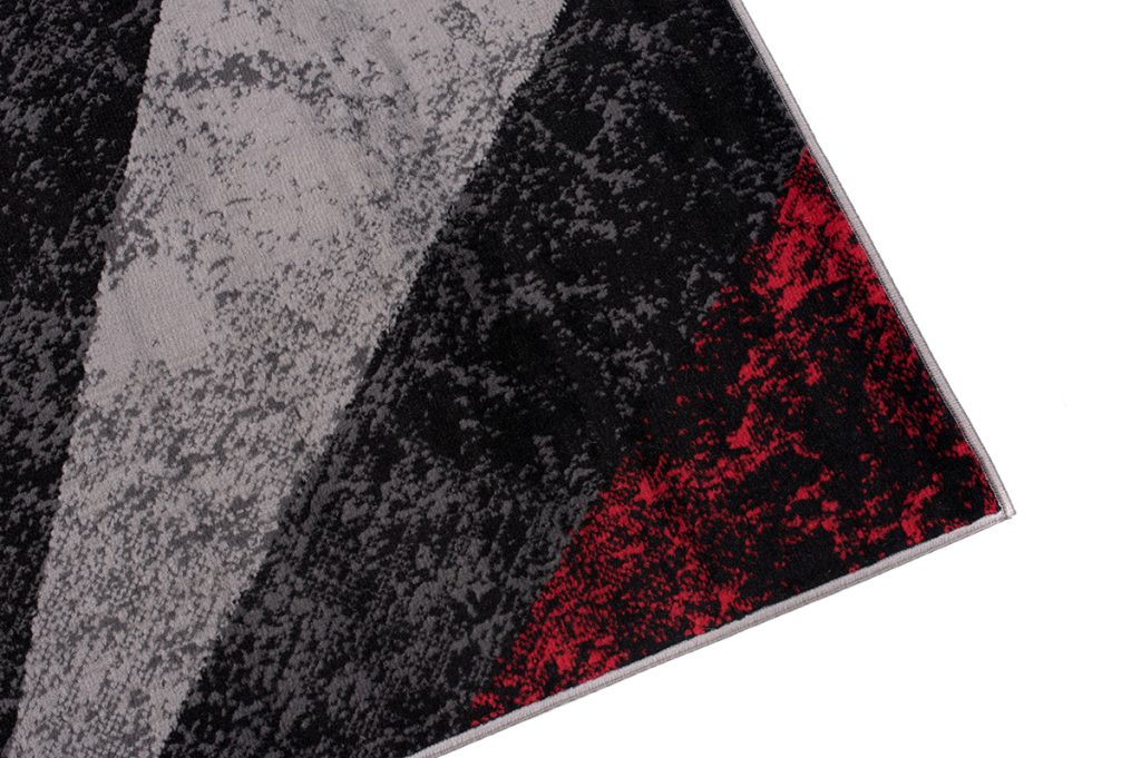 Tapis Dream Géométrique Gris Rouge Carrés