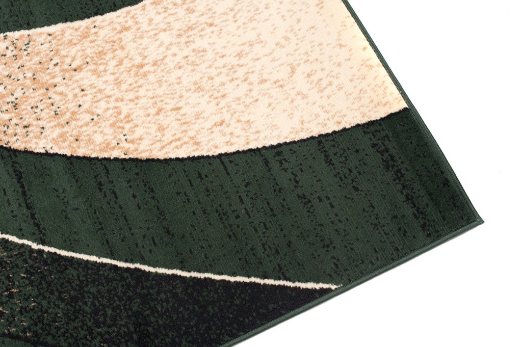 Tapis Dream Moderne Vert Foncé Beige Vagues