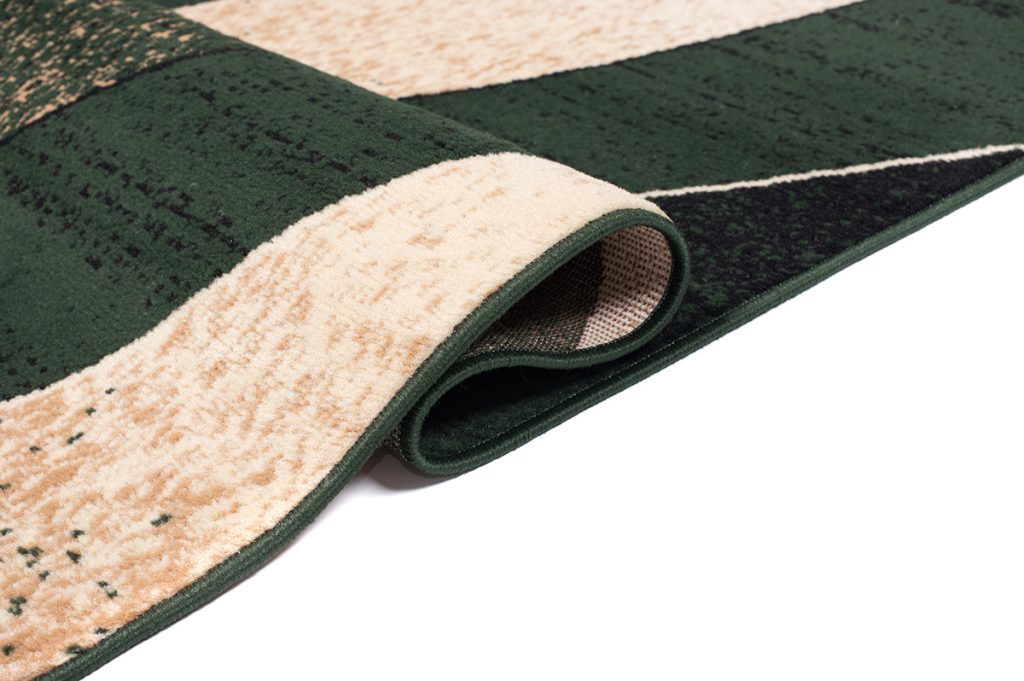 Tapis Dream Moderne Vert Foncé Beige Vagues
